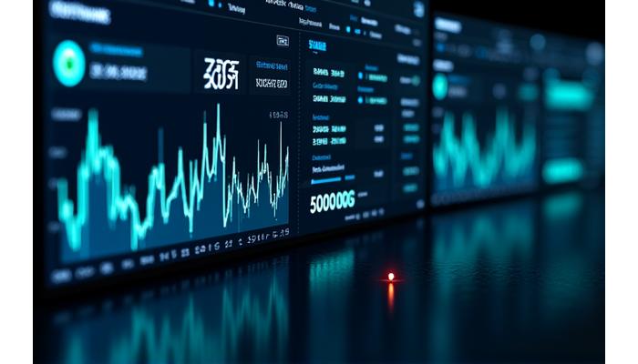 Dynamic dashboard displaying real-time cryptocurrency price movements and order book data, showcasing low latency data feeds.