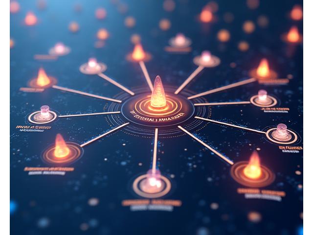 Gaming-style skill tree with glowing nodes representing unlockable crypto investment skills and achievement badges