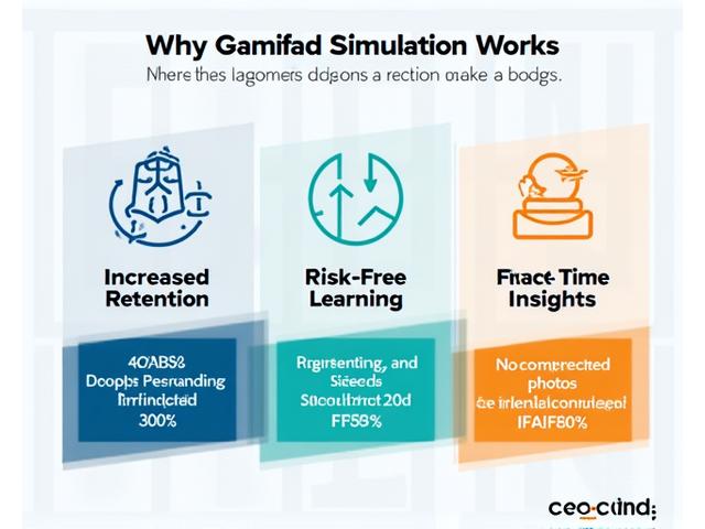 Infographic showing brain activity, gamification elements, and learning retention rates