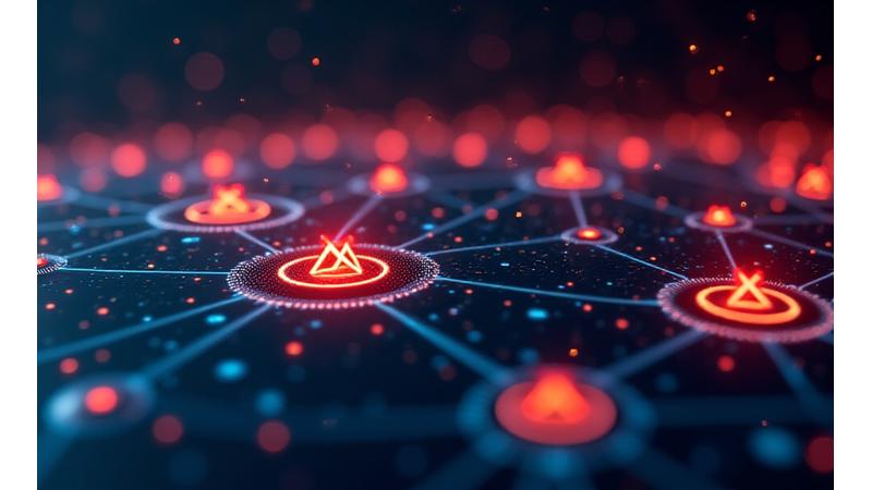 Digital interface displaying warning signs and red indicators, symbolizing risk assessment in crypto projects.