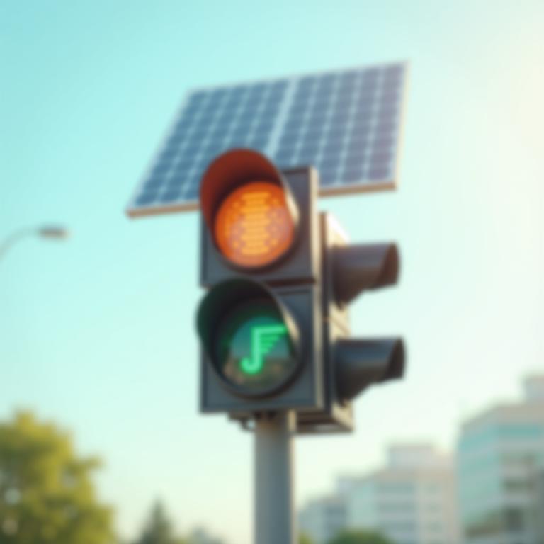 Solar powered traffic signal